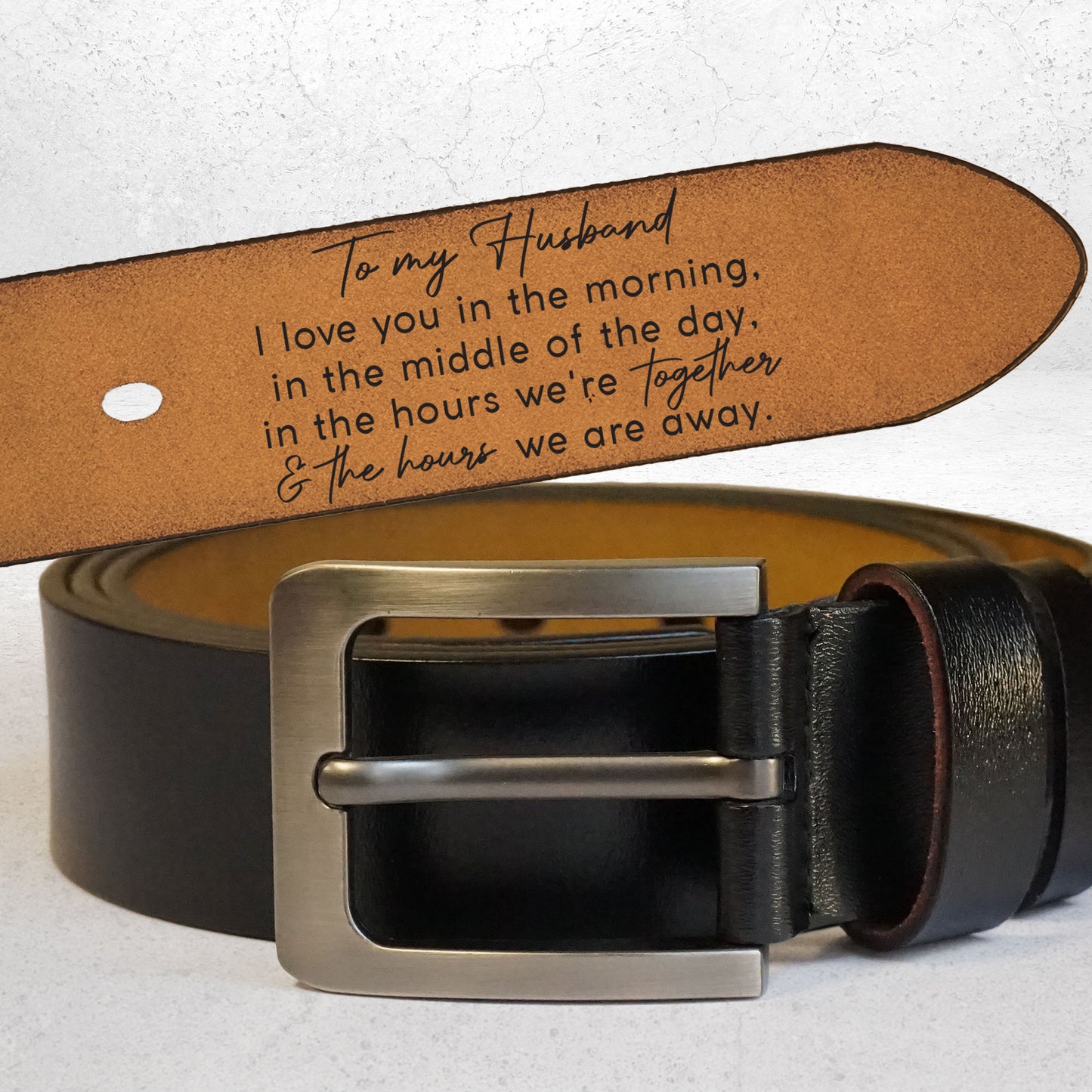 I Love You Every Day - Personalized Engraved Leather Belt