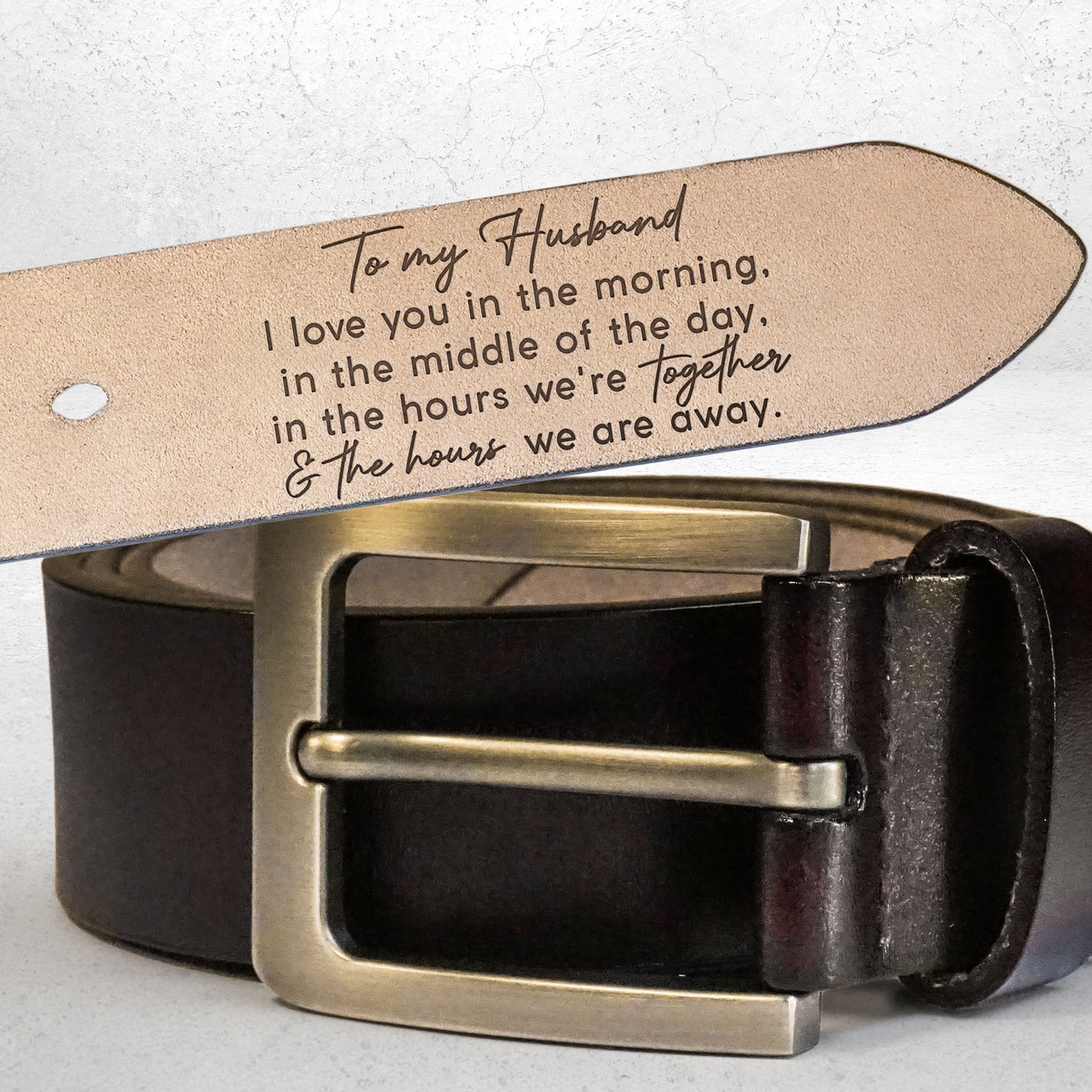 I Love You Every Day - Personalized Engraved Leather Belt