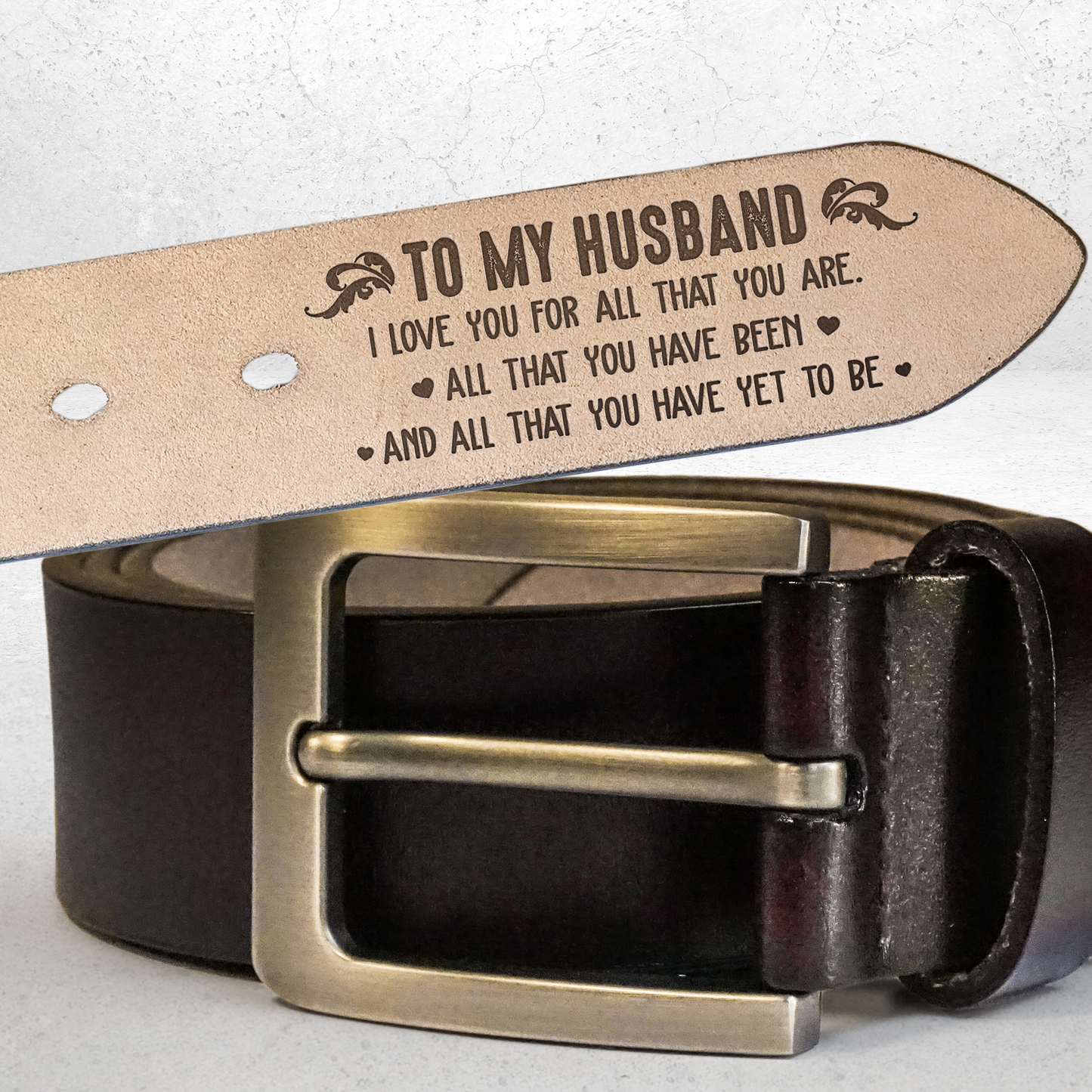 I Love You For All That You Are - Personalized Engraved Leather Belt