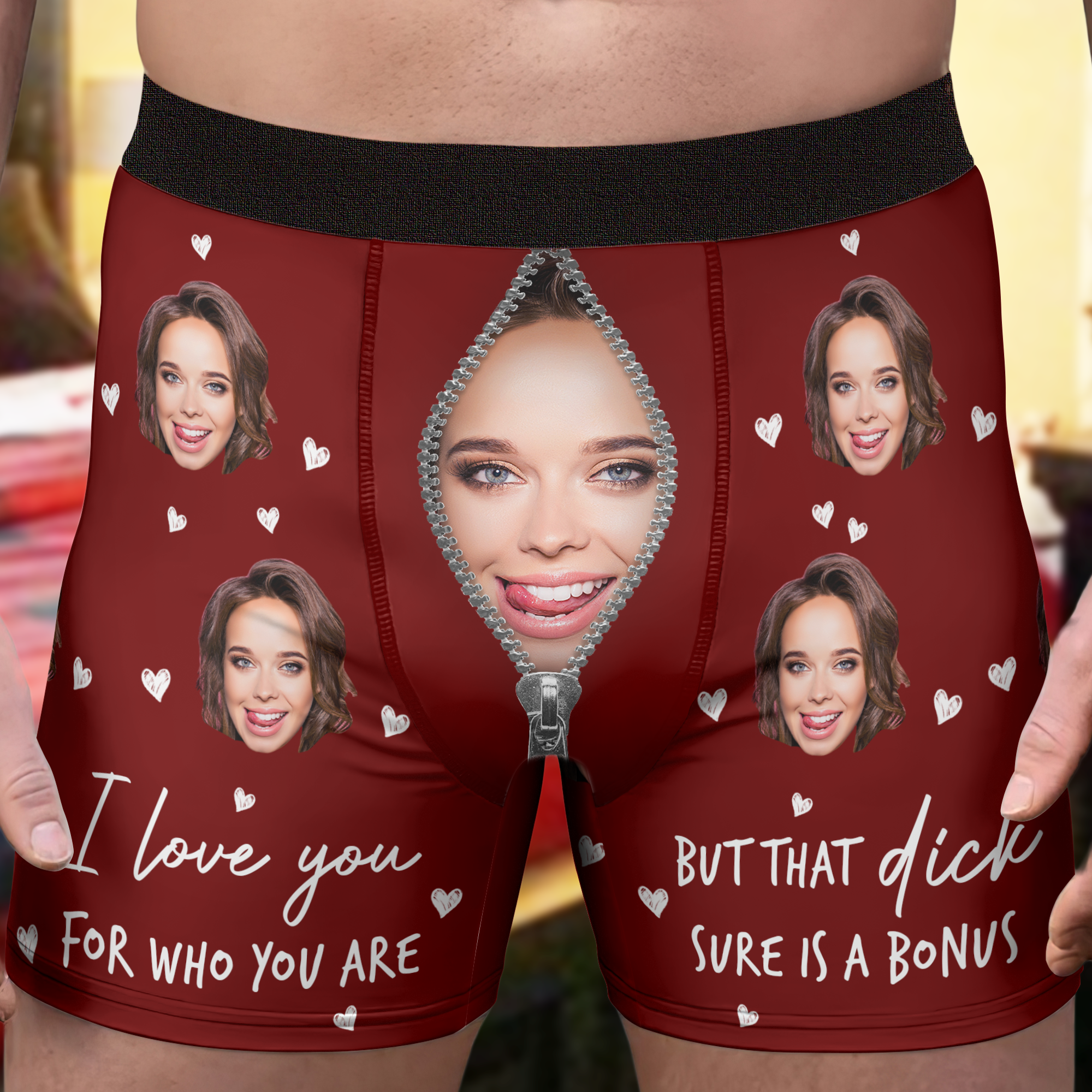 Father's Day Gifts, I Love You For Who You Are But That Sure Is A Bonus - Personalized Photo Men's Boxer Briefs