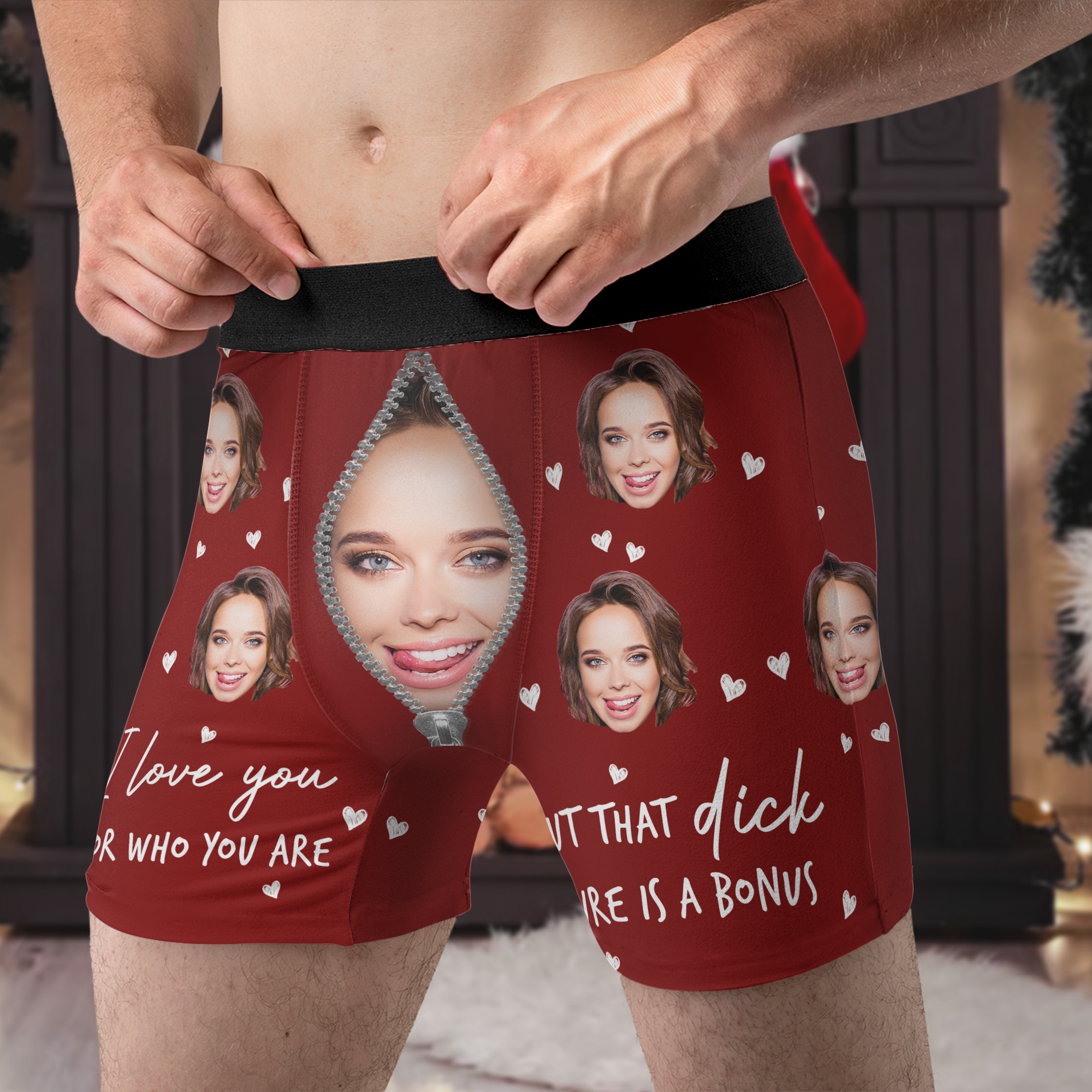Father's Day Gifts, I Love You For Who You Are But That Sure Is A Bonus - Personalized Photo Men's Boxer Briefs