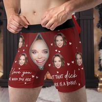 I Love You For Who You Are But That Sure Is A Bonus - Personalized Photo Men's Boxer Briefs