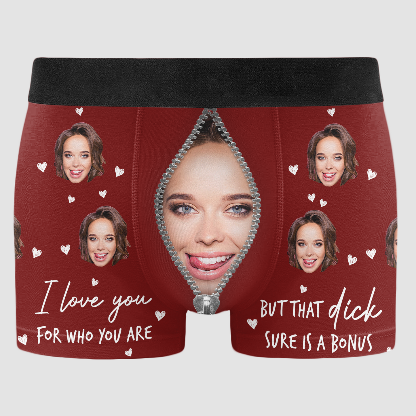 I Love You For Who You Are But That Sure Is A Bonus - Personalized Photo Men's Boxer Briefs