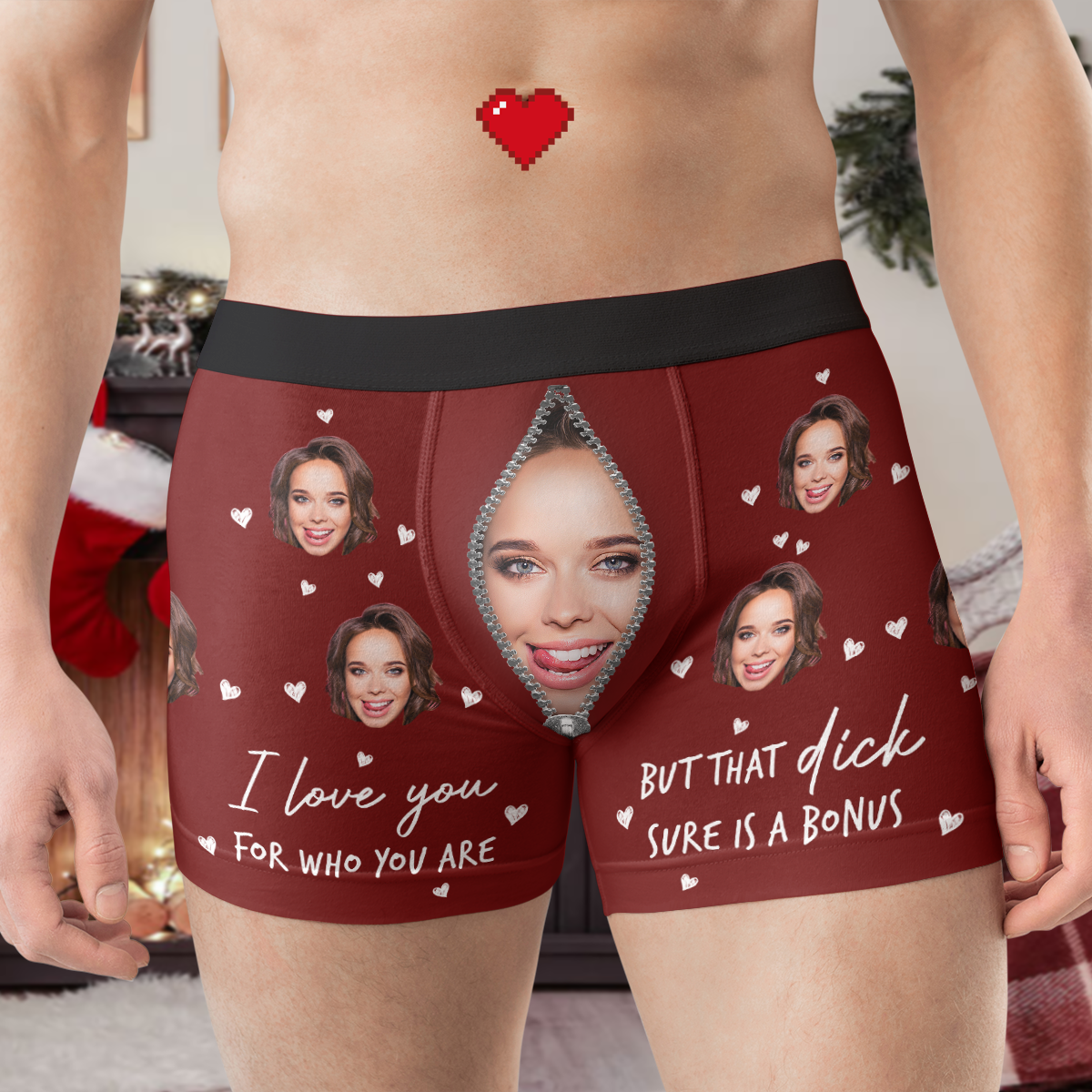 Father's Day Gifts, I Love You For Who You Are But That Sure Is A Bonus - Personalized Photo Men's Boxer Briefs
