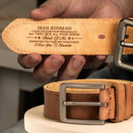 I Love You For Your Personality Naughty Anniversary Gift For Husband - Personalized Cowhide Belt
