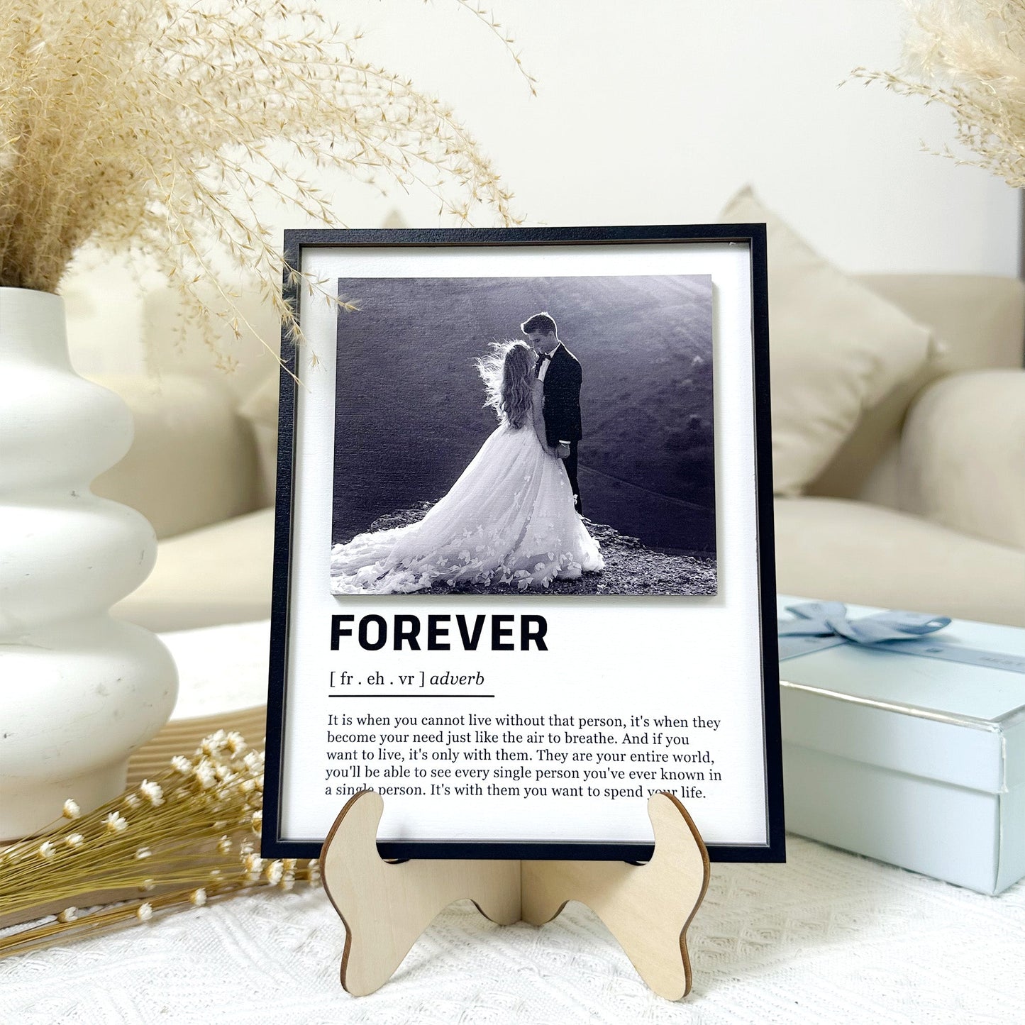 I Love You Forever - Personalized Wooden Photo Plaque