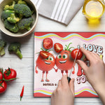 I Love You From Head Tomatoes - Personalized Glass Cutting Board