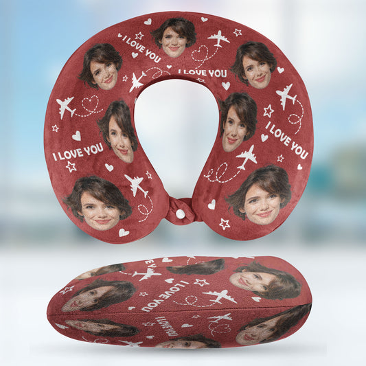 I Love You Funny - Personalized Photo U-Shaped Travel Neck Pillow