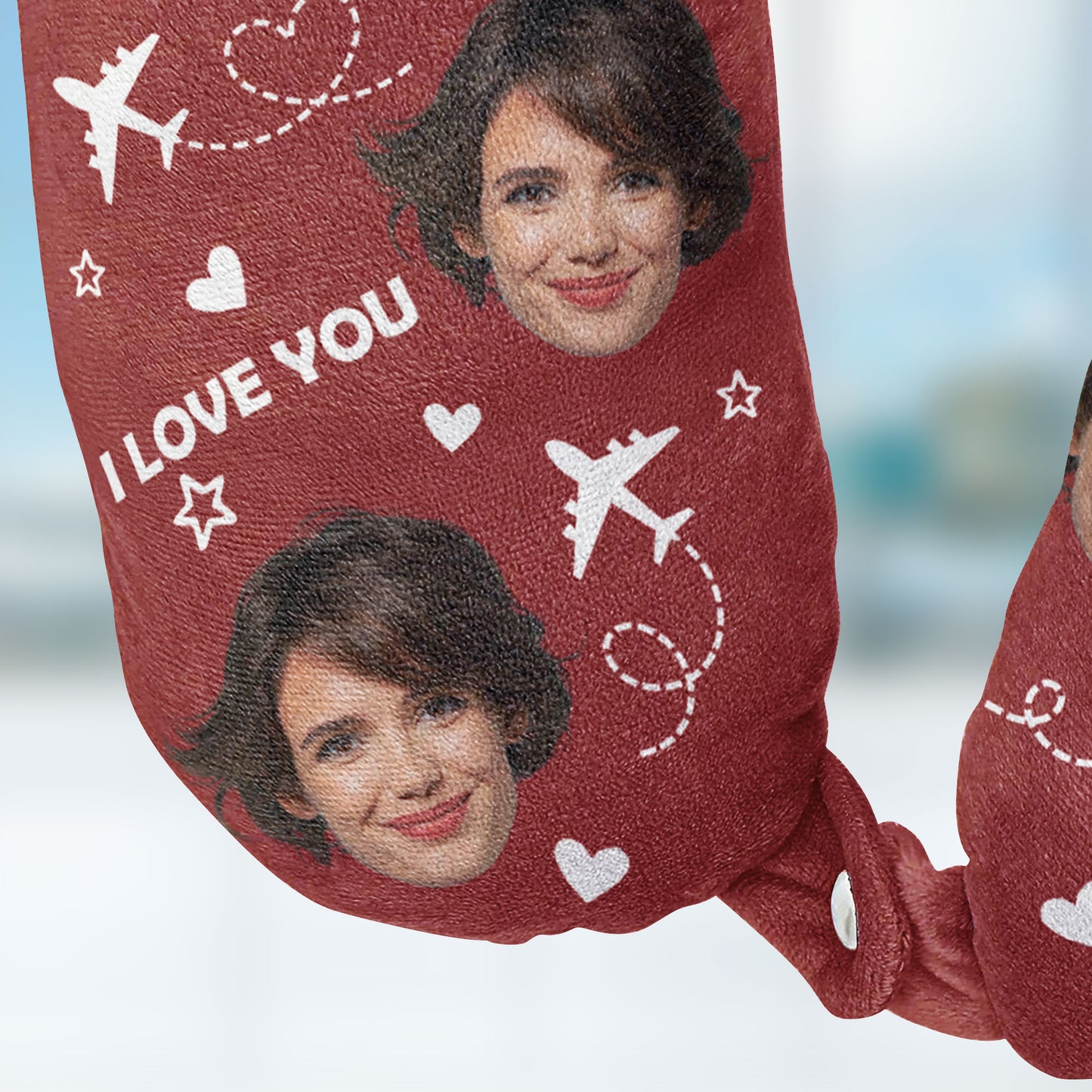 I Love You Funny - Personalized Photo U-Shaped Travel Neck Pillow