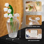 I Love You Gift For Her Grandma, Mom, Sister - Glass Flowers Bouquet With Custom Card