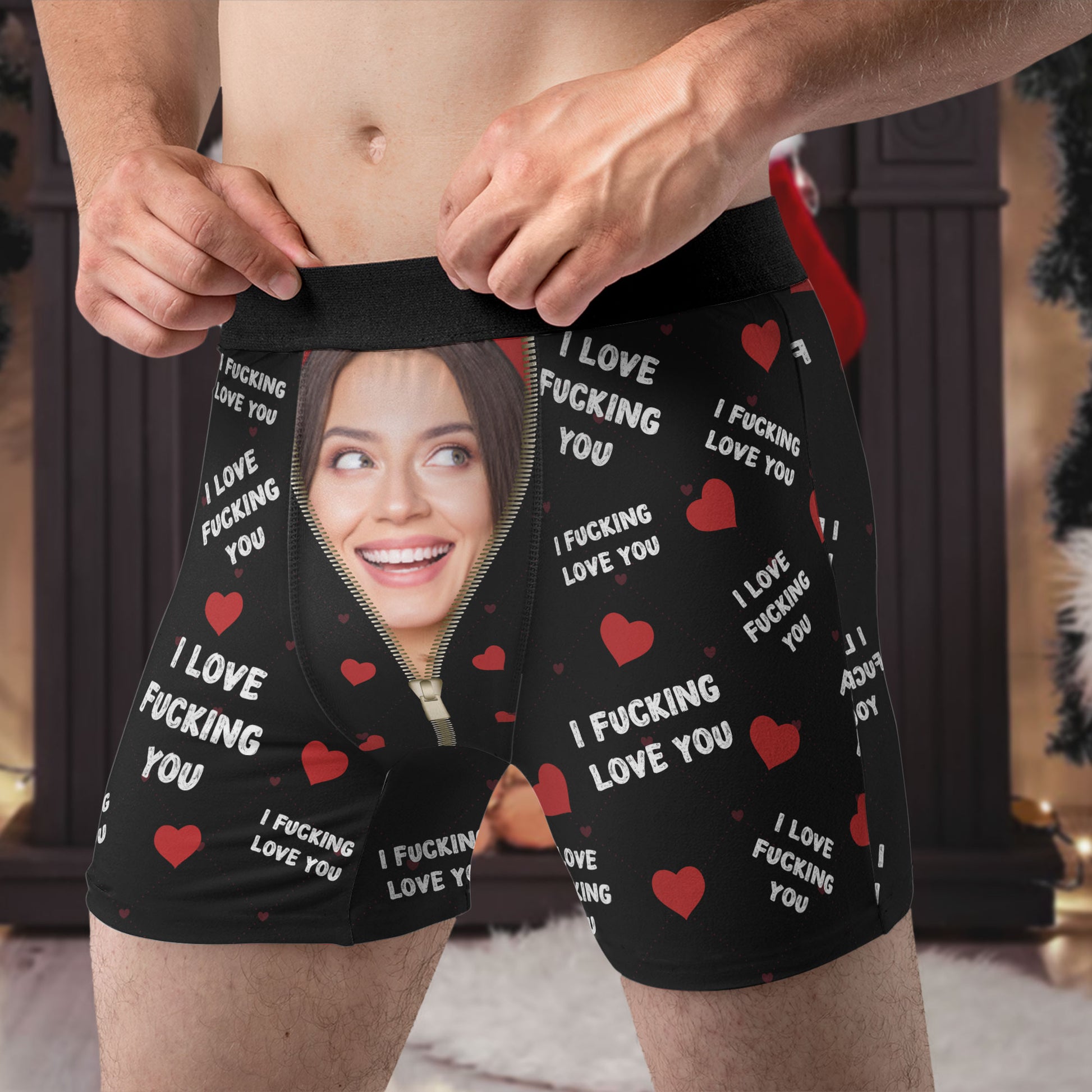 I Love You I Love ... You - Personalized Photo Men's Boxer Briefs
