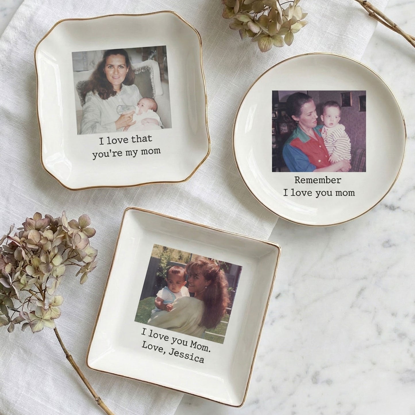 I Love You Mom - Personalized Photo Jewelry Dish