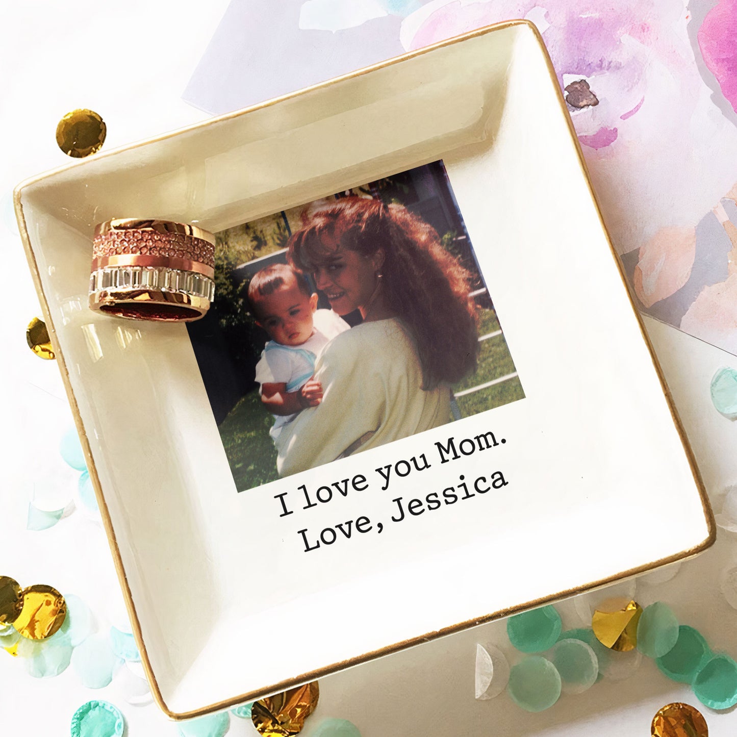 I Love You Mom - Personalized Jewelry Dish