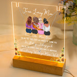 I Love You Mom - Personalized LED Light Acrylic Plaque With Infinity Necklace