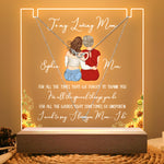 I Love You Mom - Personalized LED Light Acrylic Plaque With Infinity Necklace