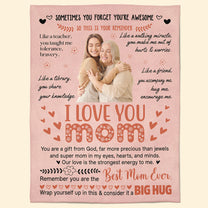 I Love You Mom & This Is Your Reminder - Personalized Photo Blanket