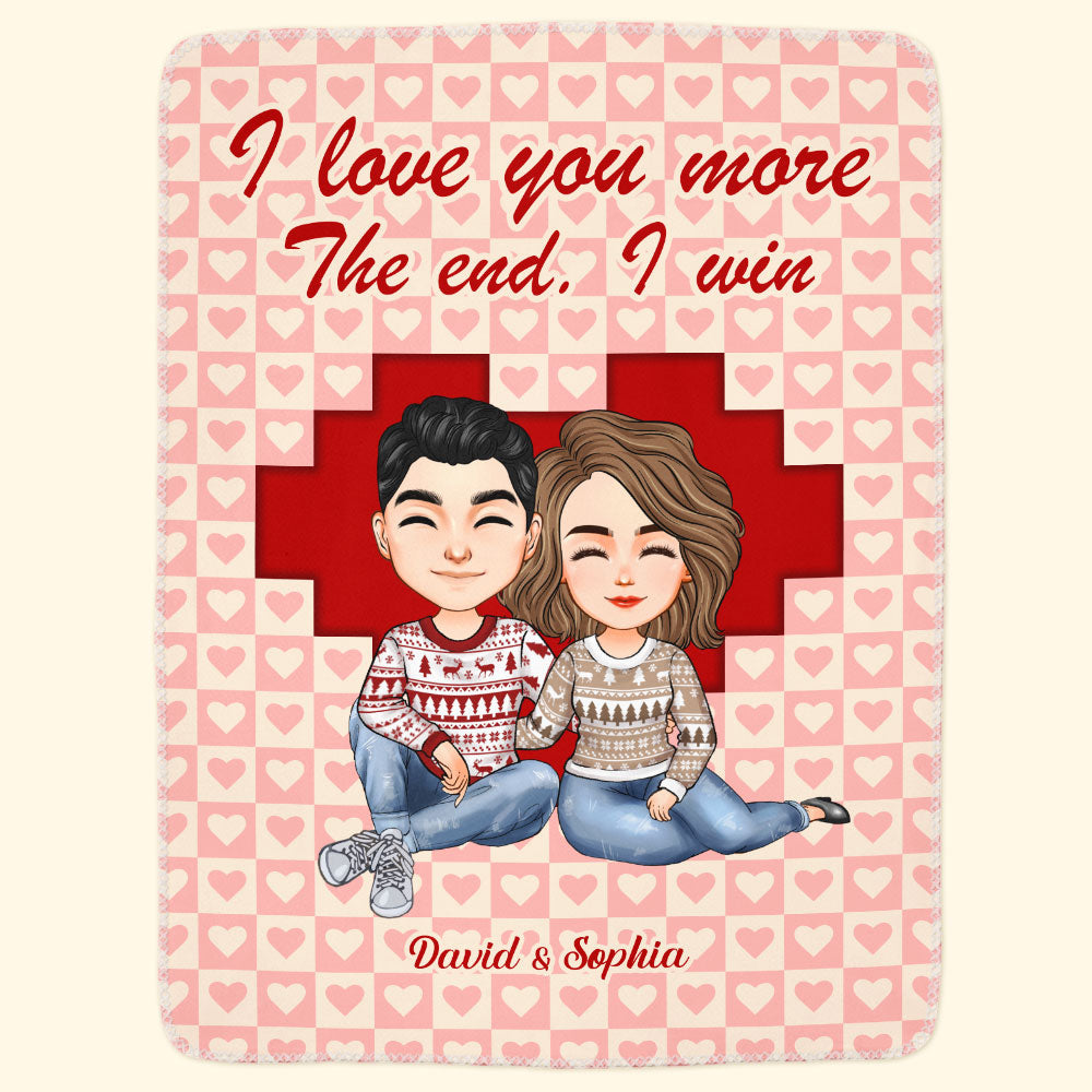 I Love You More - Personalized Blanket