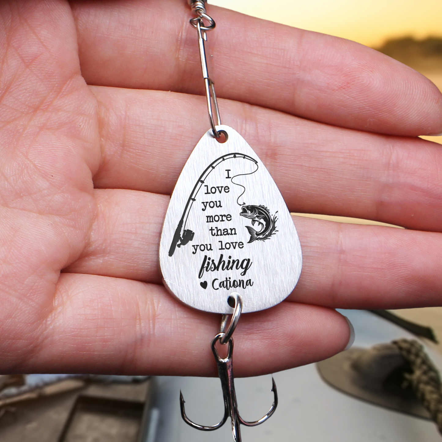 I Love You More Than You Love Fishing - Personalized Fishing Lure Keychain