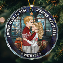 I Love You More With Each Passing Year - Personalized Glass Ornament