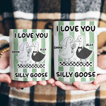 I Love You Silly Goose Couple Gifts Striped Mug - Personalized Mug