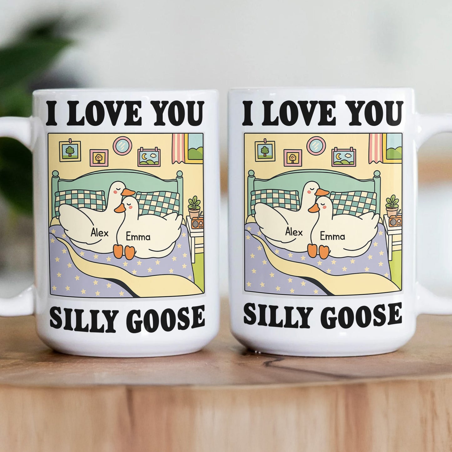 I Love You Silly Goose Funny Couple Mug - Personalized Mug