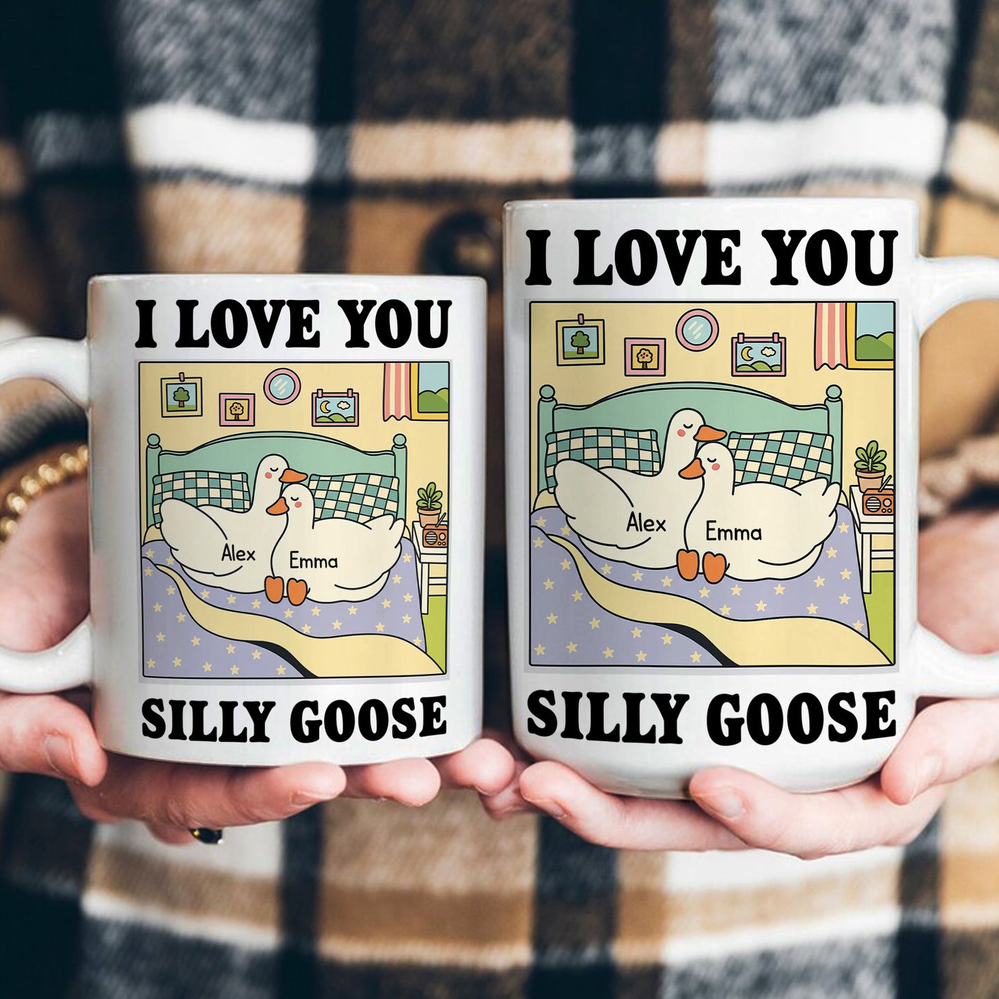 I Love You Silly Goose Funny Couple Mug - Personalized Mug