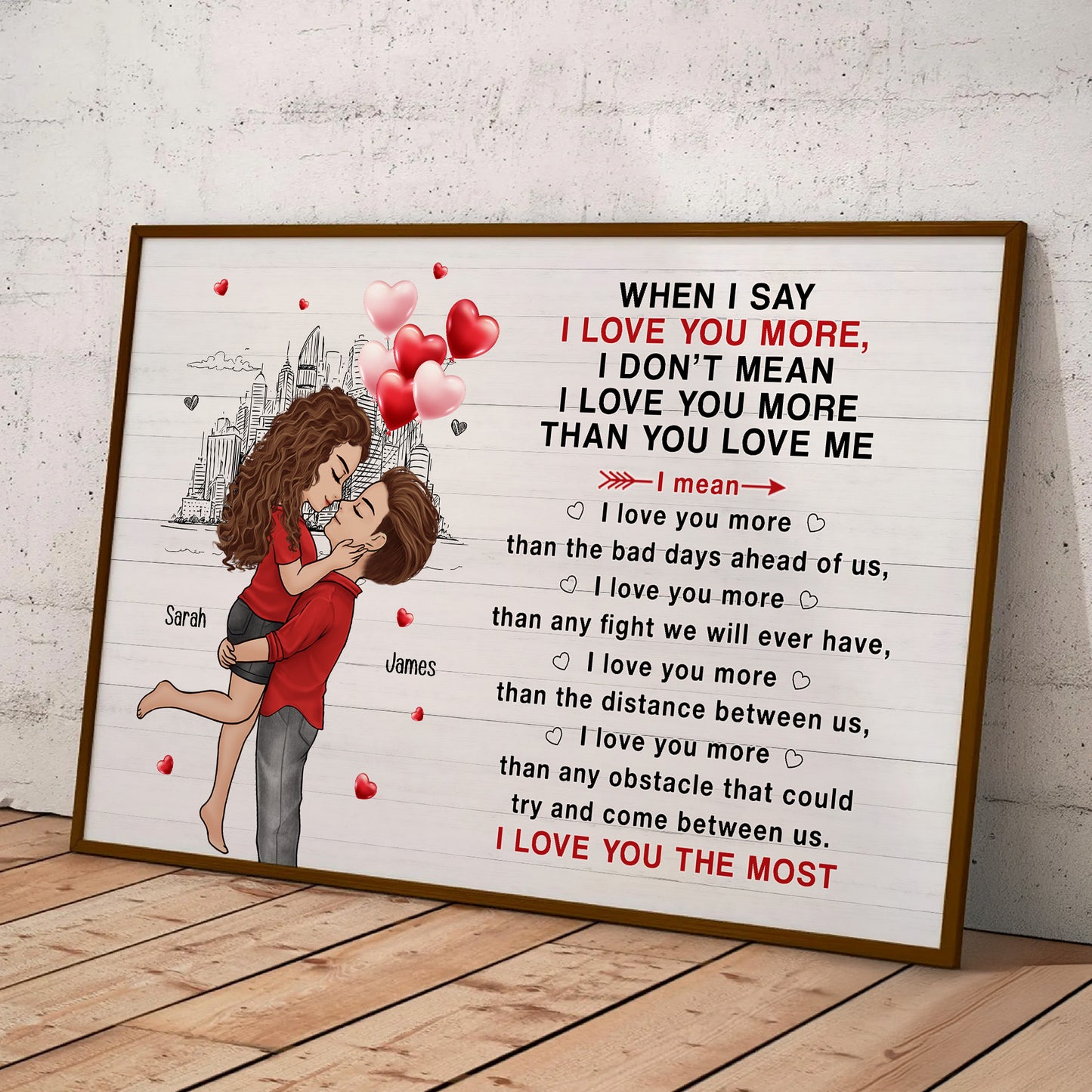 I Love You The Most Valentine's Day Anniversary Gift - Personalized Poster