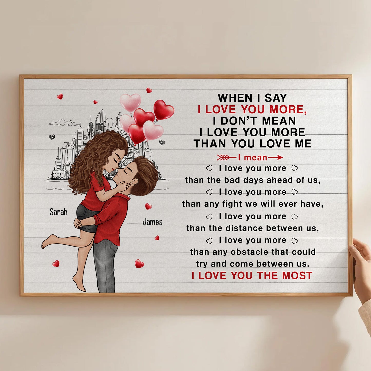 I Love You The Most Valentine's Day Anniversary Gift - Personalized Poster