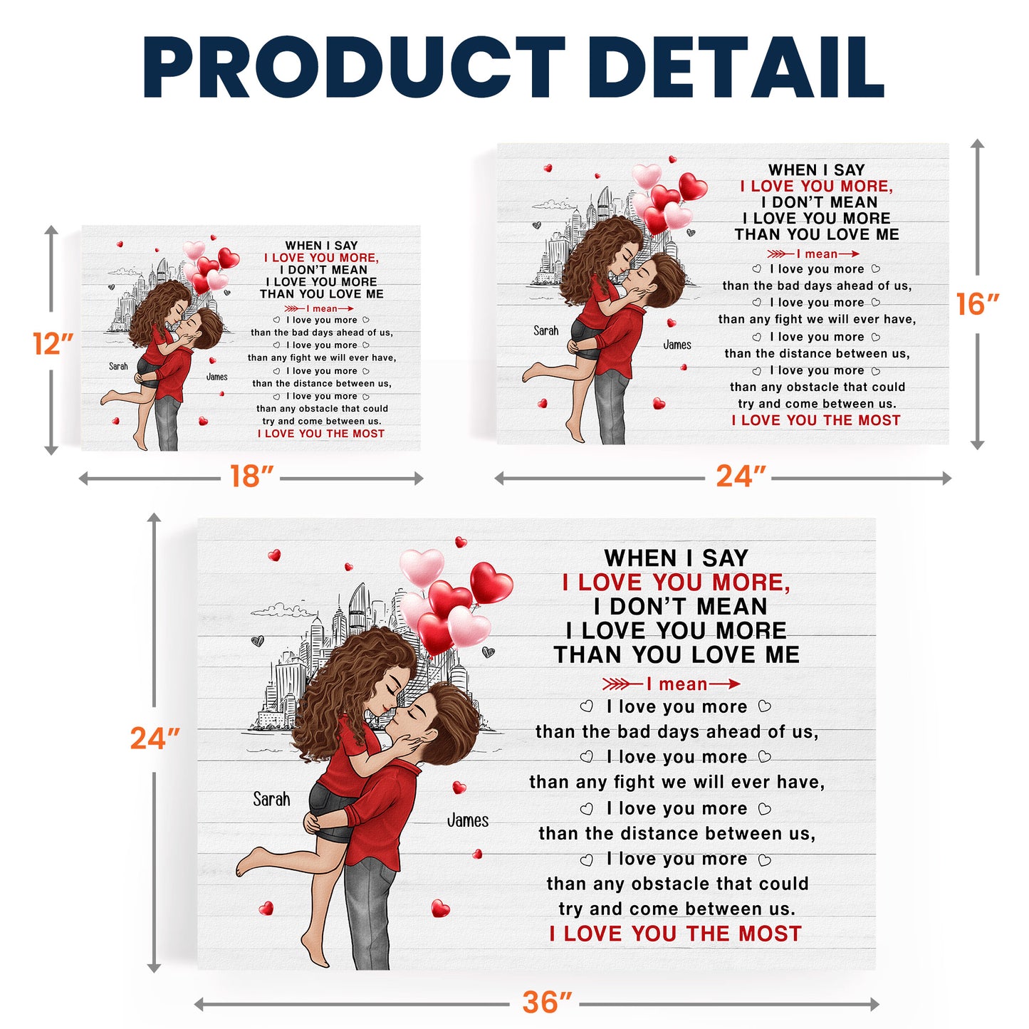 I Love You The Most Valentine's Day Anniversary Gift - Personalized Poster