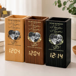 I Love You Then I Love You Still, Wedding Gifts, Anniversary Gift For Her, Couple - Personalized Pen Holder With Clock
