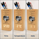 I Love You Then I Love You Still, Wedding Gifts, Anniversary Gift For Her, Couple - Personalized Pen Holder With Clock