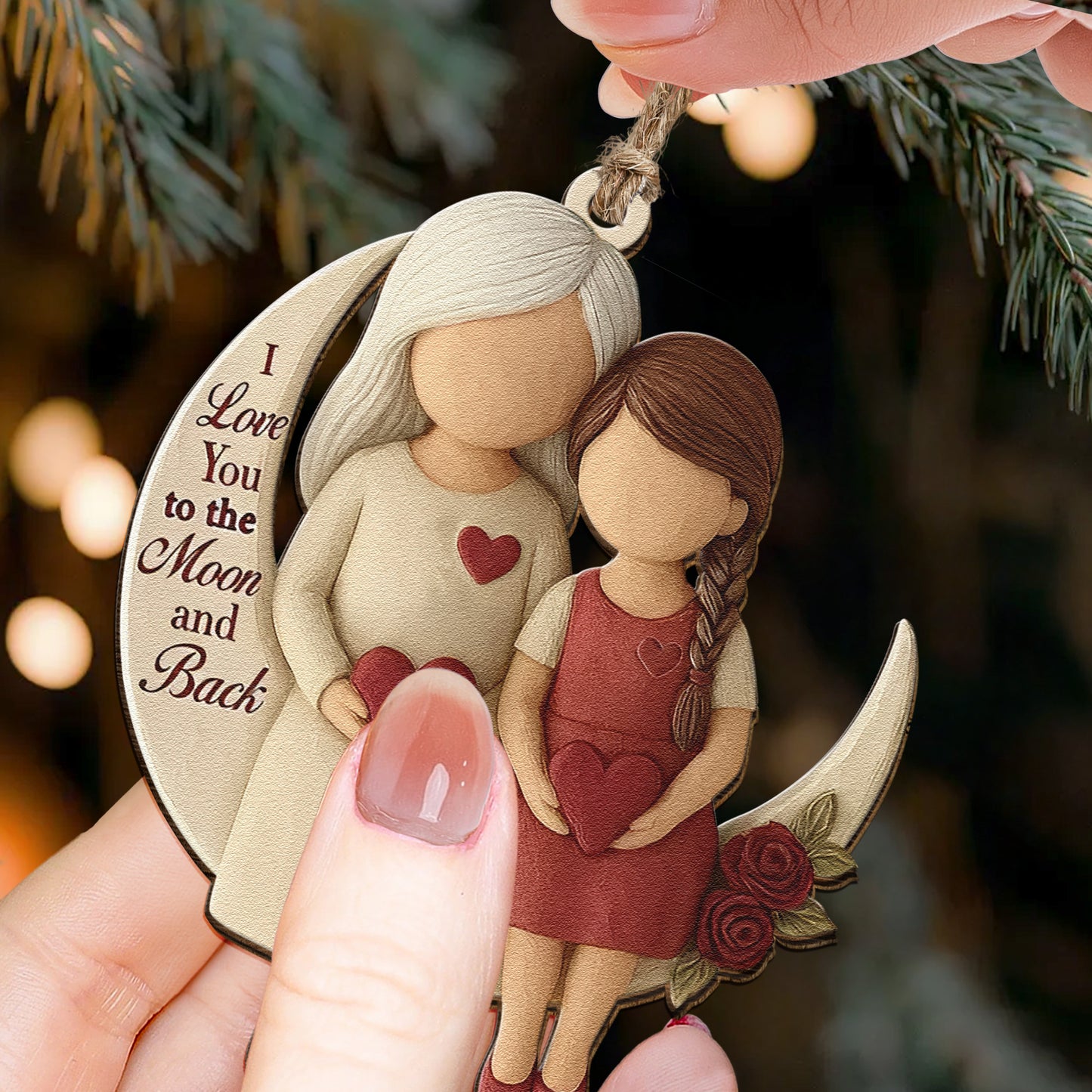 I Love You To The Moon And Back 2D Flat - Acrylic Ornament