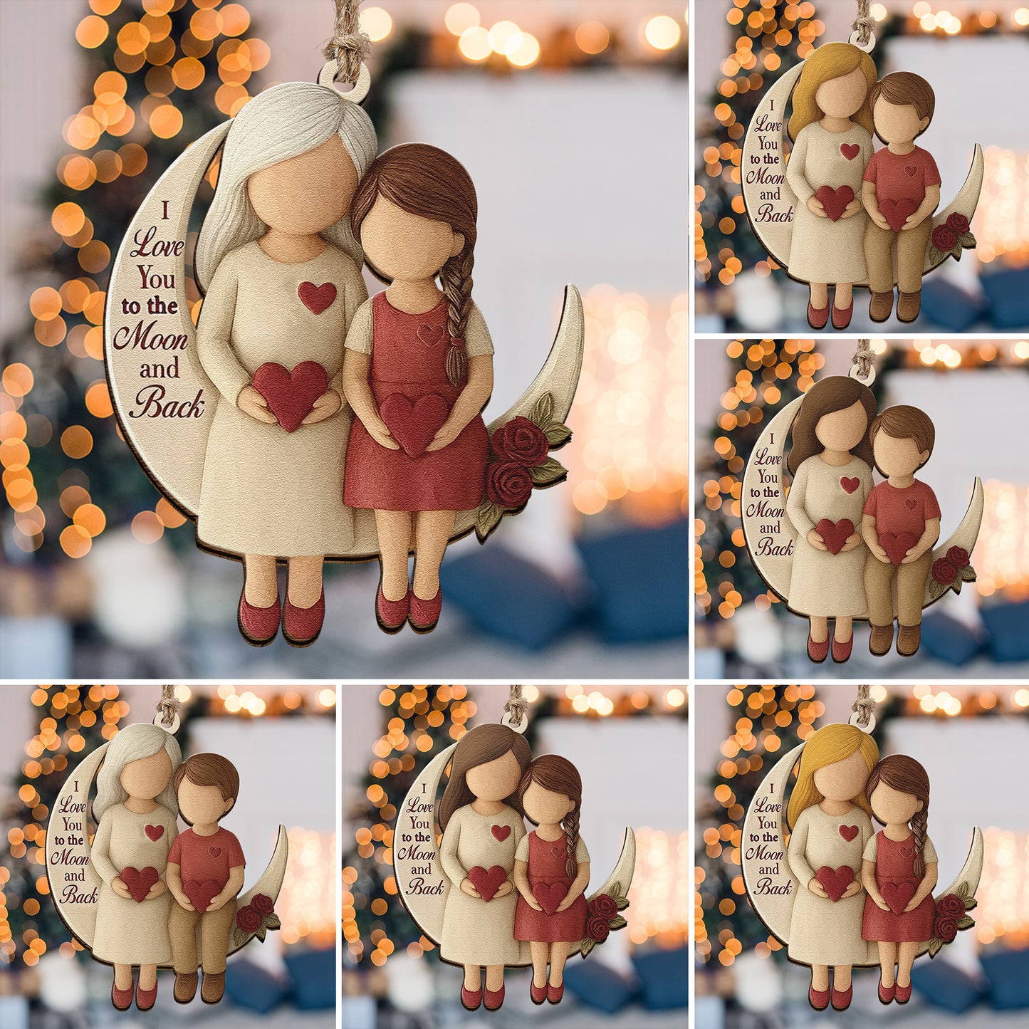 I Love You To The Moon And Back 2D Flat - Acrylic Ornament