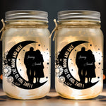I Love You To The Moon And Back Couple Gift - Personalized Mason Jar Light