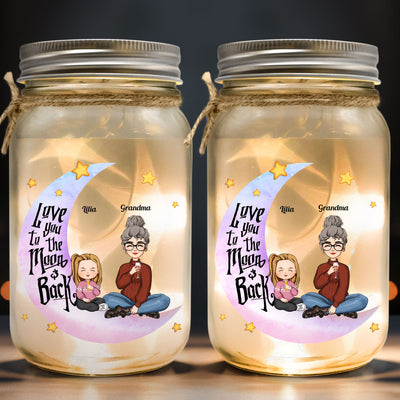 I Love You To The Moon And Back Kid - Personalized Mason Jar Light