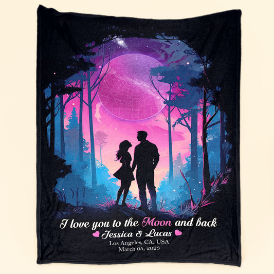 I Love You To The Moon & Back - Personalized Blanket
