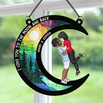 I Love You To The Moon & Back - Personalized Window Hanging Suncatcher Ornament