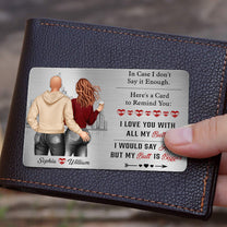 I Love You With All B*tt - Personalized Aluminum Wallet Card