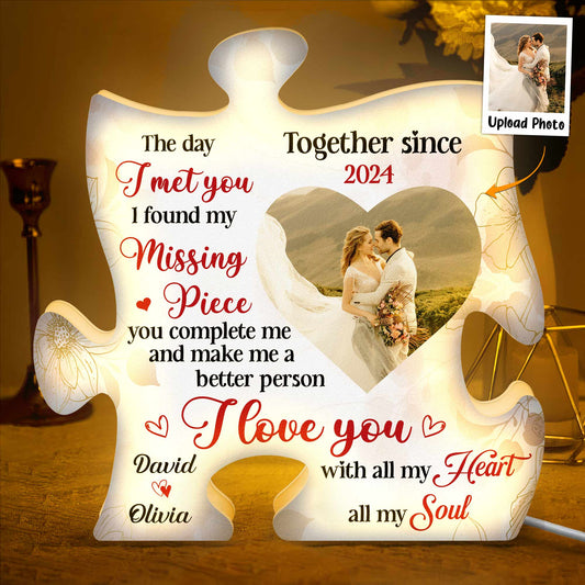 I Love You With All My Heart All My Soul - Personalized Photo Light Box