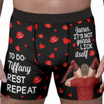 It’s Not Gonna Lick Itself - To Do List Spicy Gift For Him, Husband - Personalized Men's Boxer Briefs