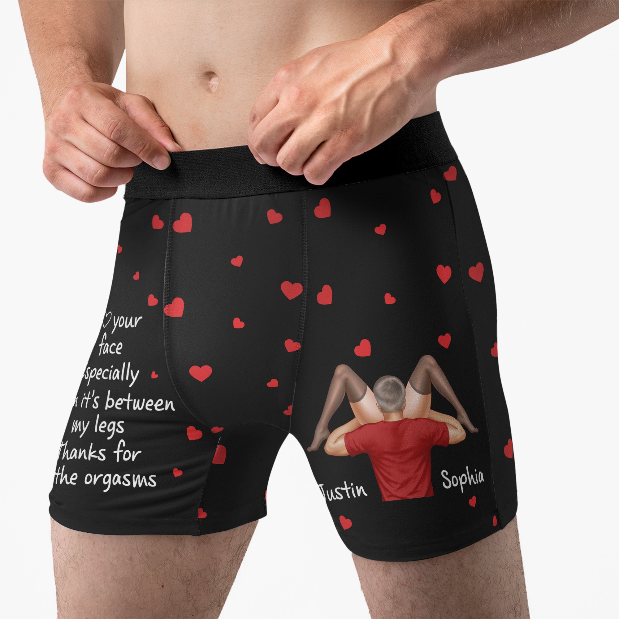 Father's Day Gifts, I Love Your Face Especially When It's Between My Legs Gifts For Him - Personalized Men's Boxer Briefs