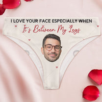 I Love Your Face - Personalized Photo Women's Low-Waisted Brief