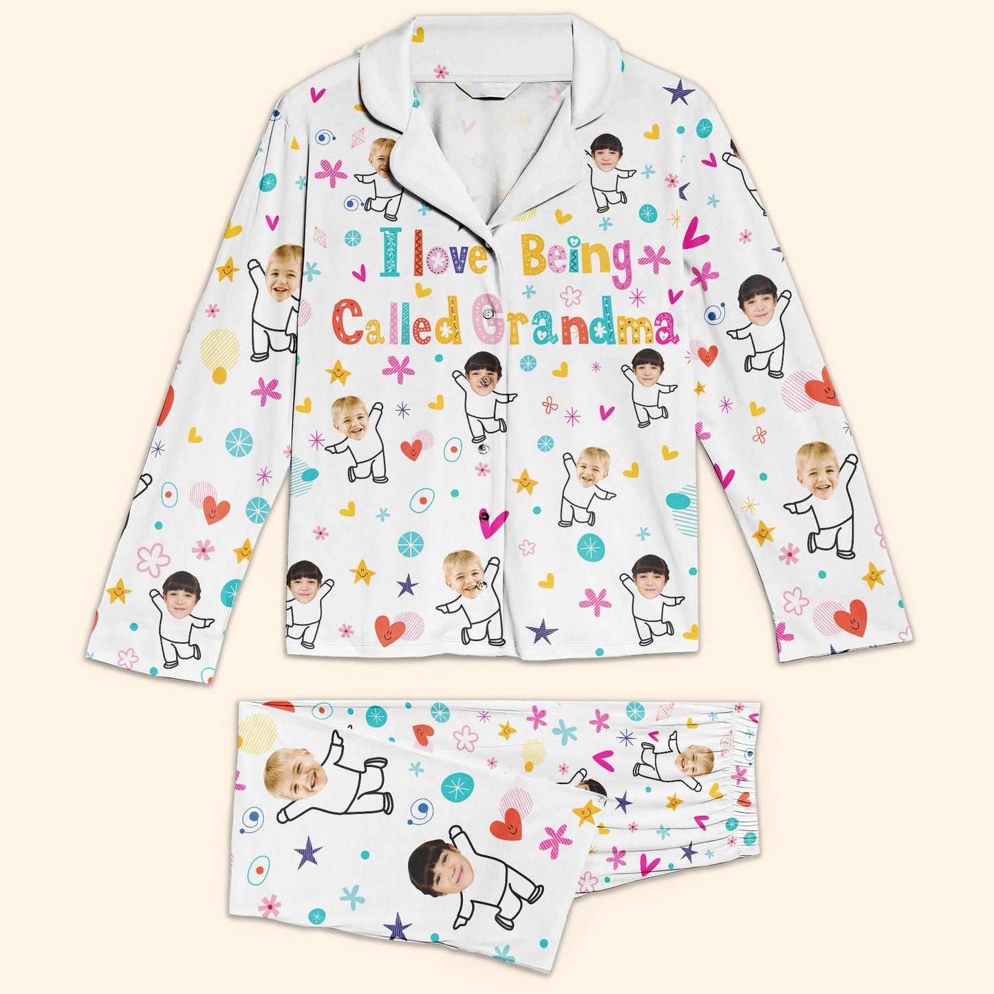I Love Being Called Grandma - Personalized Photo Women's Pajamas Set
