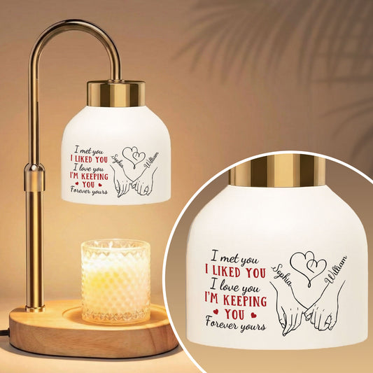 I Met You I Liked You I Love You Anniversary Valentine's Day Gift For Her, Him - Personalized Candle Warmer