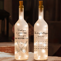 I Met You I Liked You I Love You Couple Anniversary Gift - Personalized Bottle Lamp