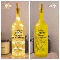 I Met You I Liked You I Love You Couple Anniversary Gift - Personalized Bottle Lamp