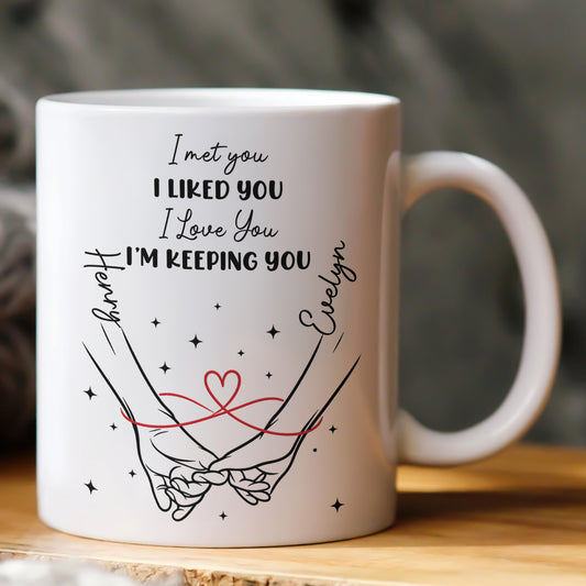 I Met You I Liked You I Love You I’m Keeping You Forever Yours - Personalized Mug