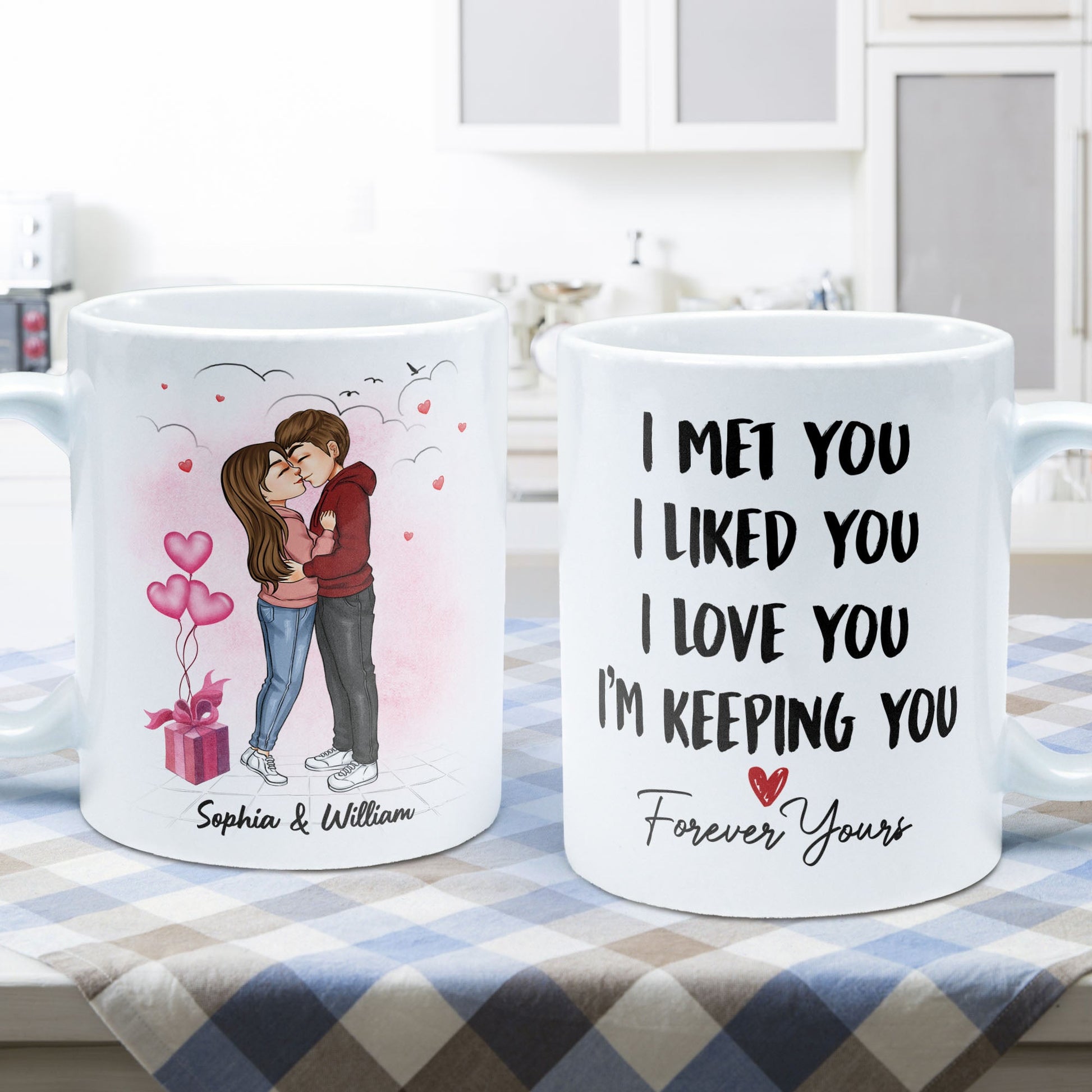 I Met You I Liked You I Love You - Personalized Mug - Valentine, Loving Gift For Couple, Husband, Wife, Boyfriend, Girlfriend