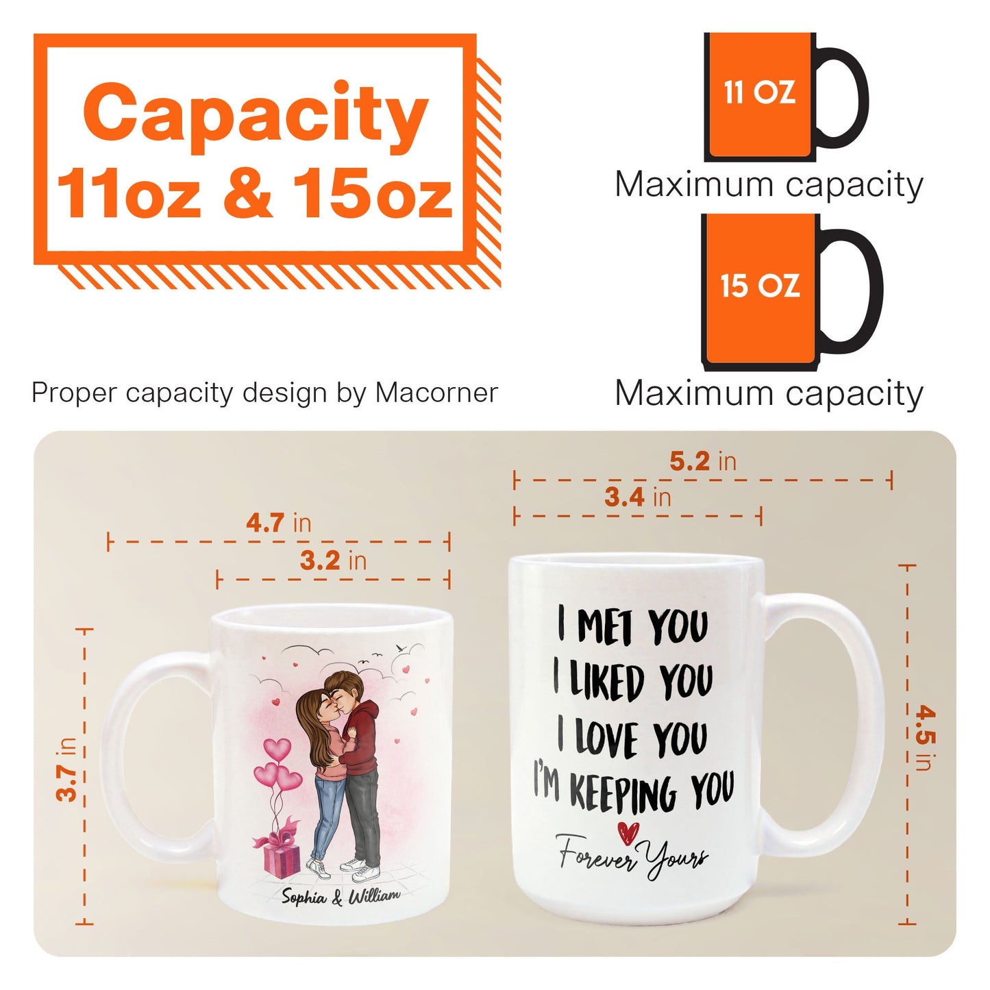 I Met You I Liked You I Love You - Personalized Mug - Valentine, Loving Gift For Couple, Husband, Wife, Boyfriend, Girlfriend