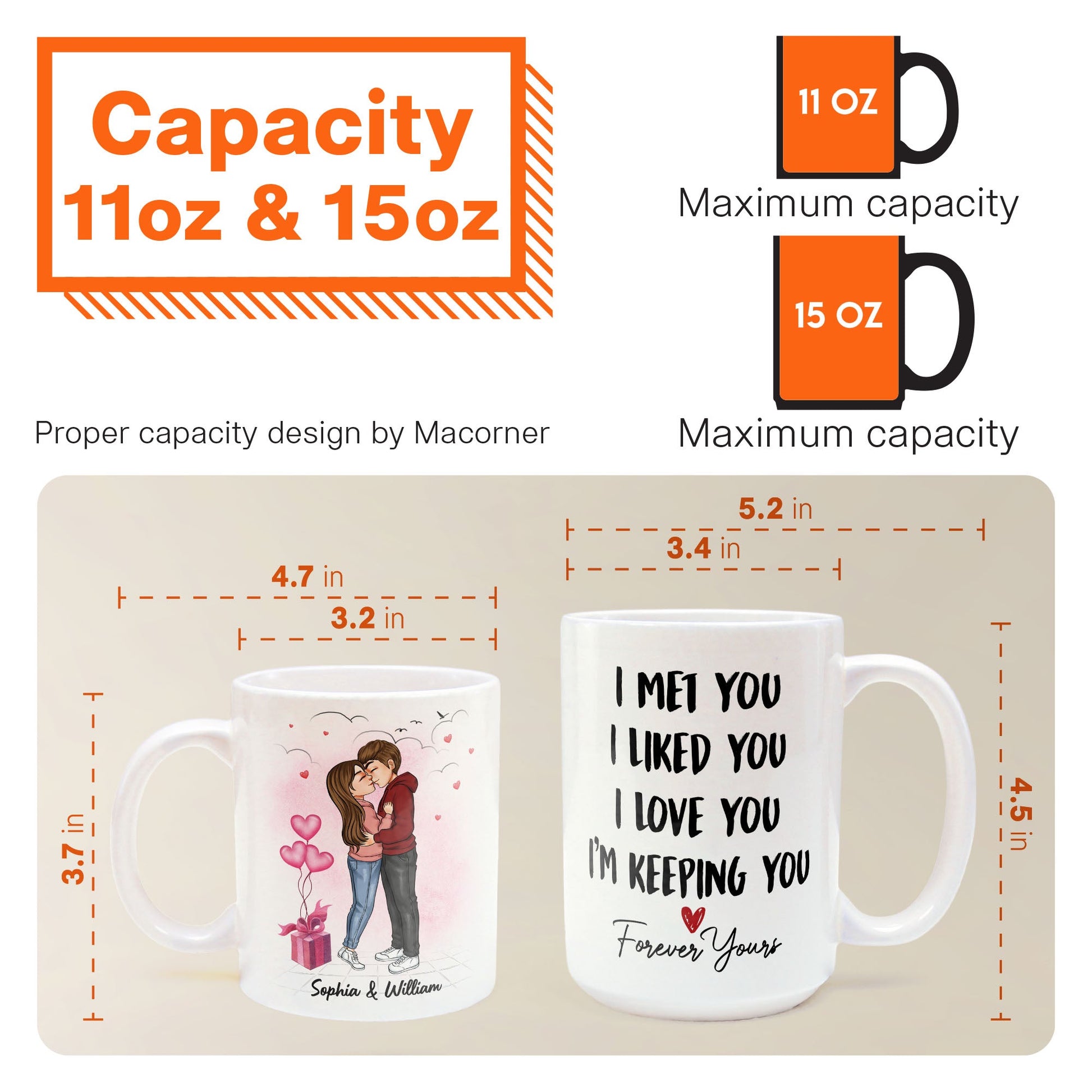 I Met You I Liked You I Love You - Personalized Mug - Valentine, Loving Gift For Couple, Husband, Wife, Boyfriend, Girlfriend